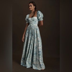 Selkie blue renaissance dress. Floor length.